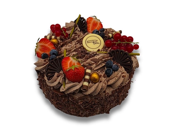 Chocolade slagroomtaart rond