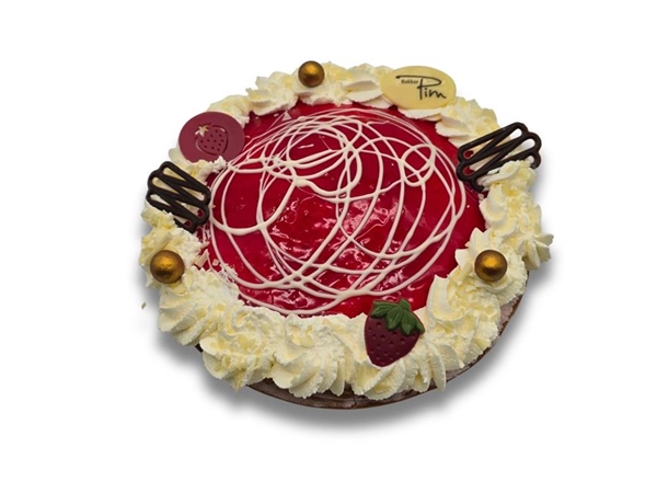 Aardbeien slagroom vlaai